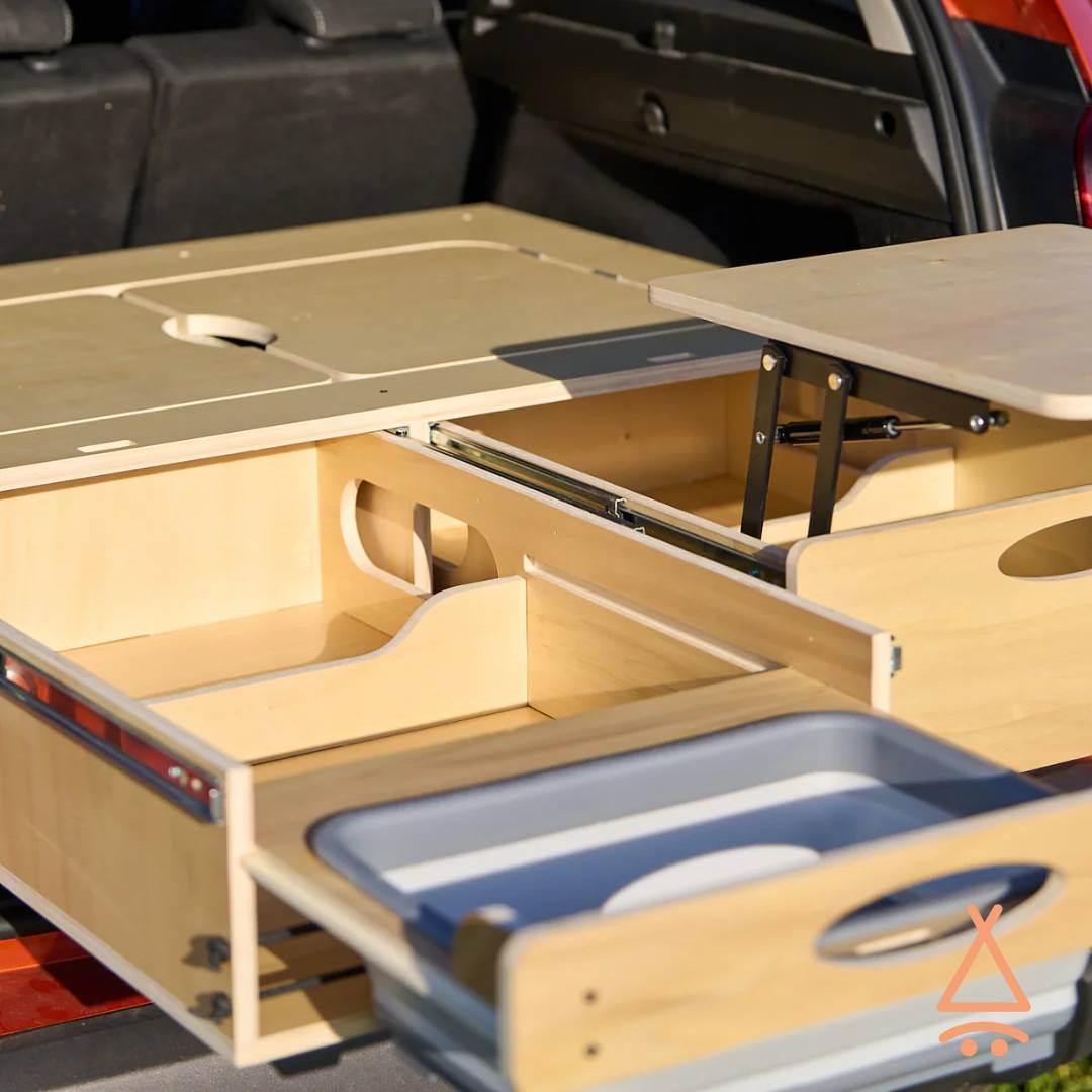 Kit aménagement voiture "Dacia Duster" vue dans les tiroirs