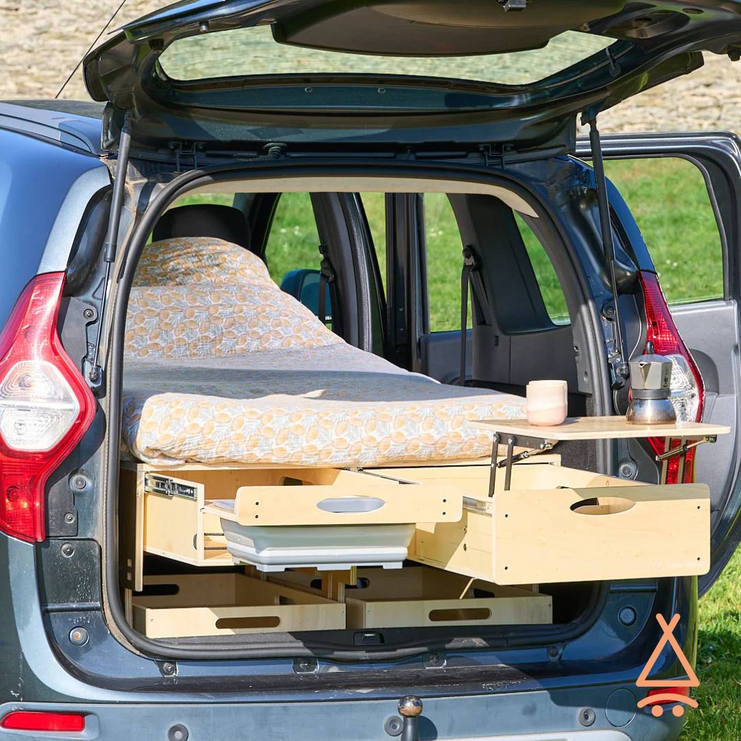 Kit aménagement voiture "Dacia Lodgy" tiroir ouvert