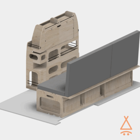 Ensemble kit aménagement van classique V1 en mode banquette