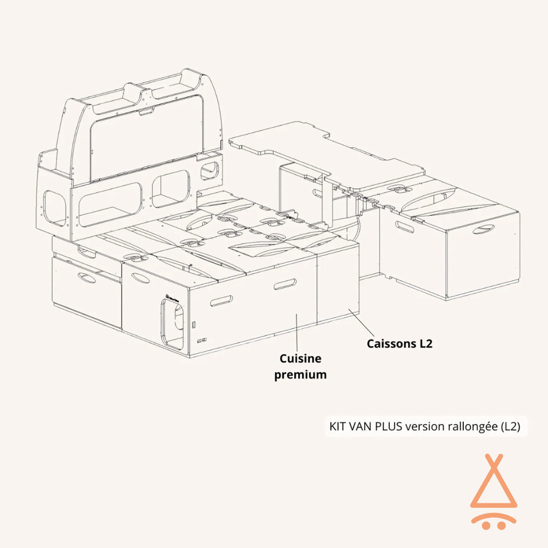 kit aménagement van plus plan détaillé avec rallonge