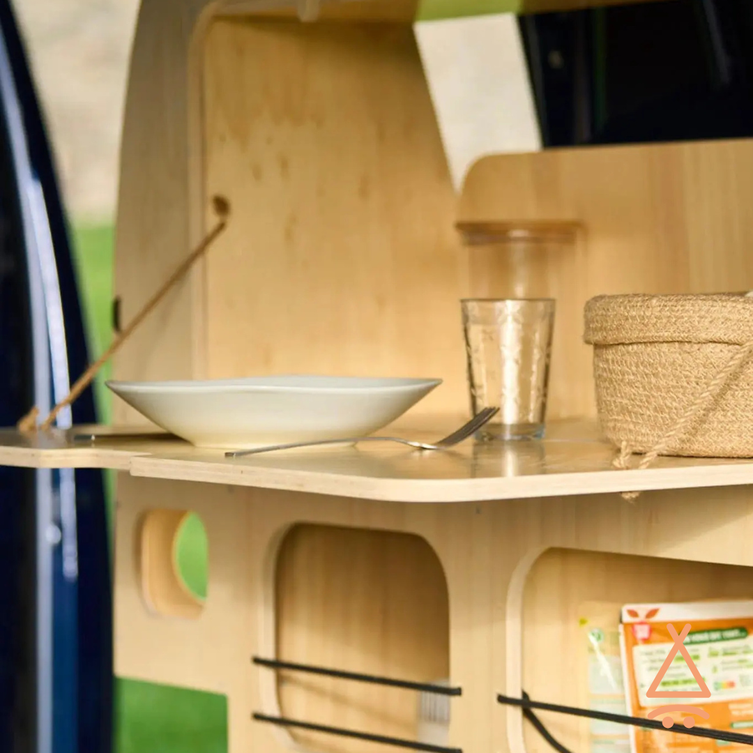 Ensemble kit aménagement van "en L" V1 focus tablette