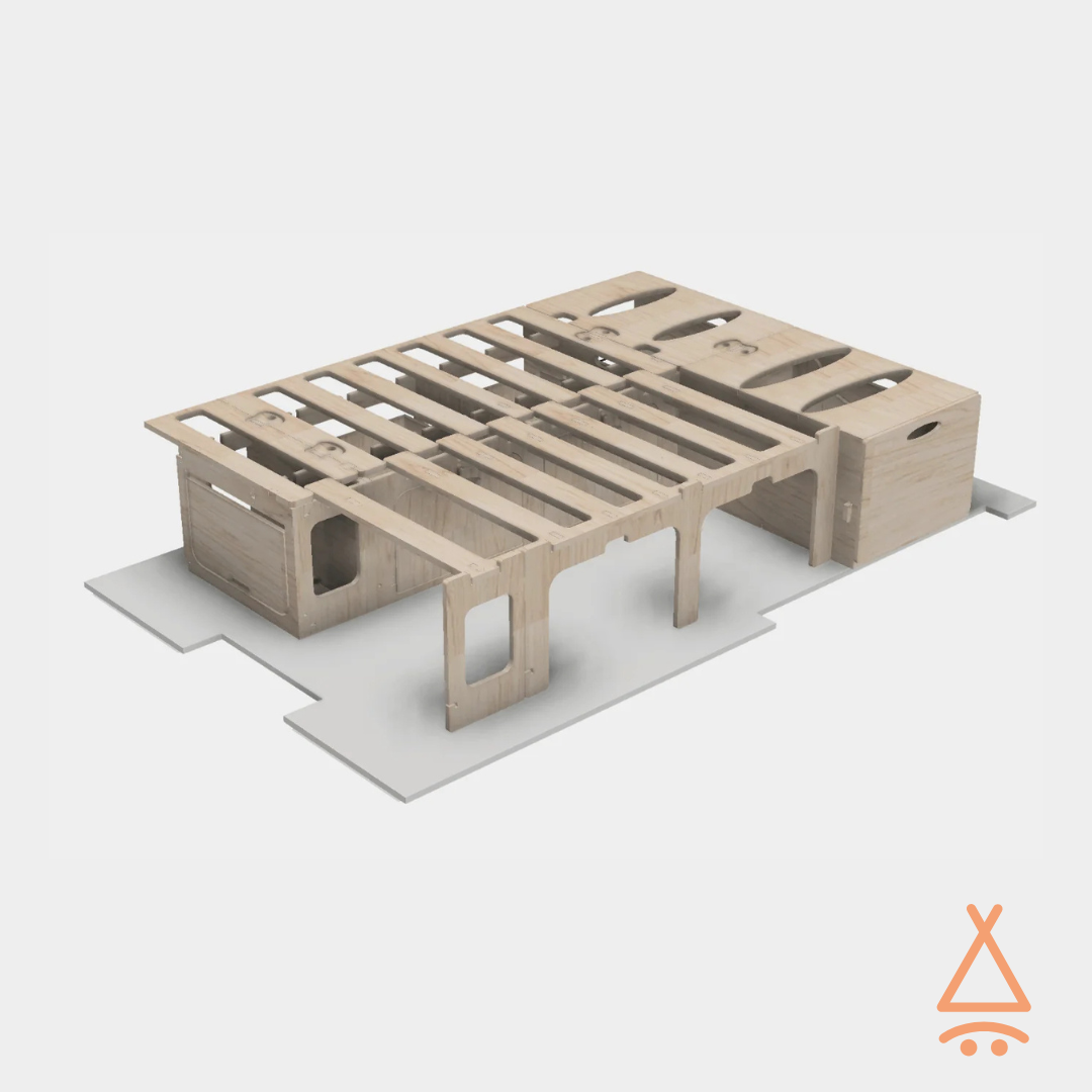 Lit peigne van "en L" en mode lit