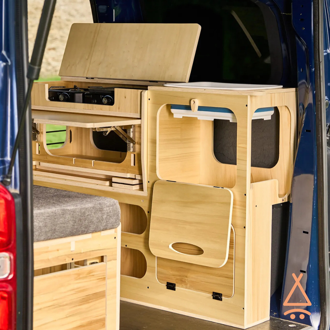 Ensemble kit aménagement van "en L" V2 focus meuble cuisine