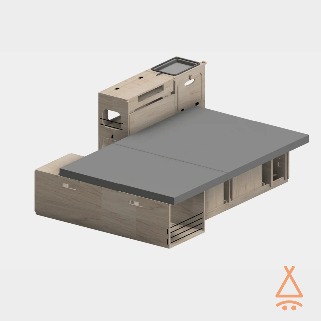 Ensemble kit aménagement van "en L" V2 en mode lit