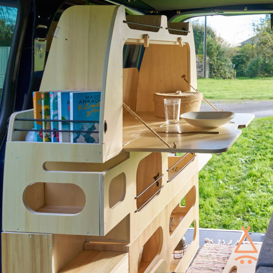 Ensemble kit aménagement van "en L" V1 focus meuble de rangement