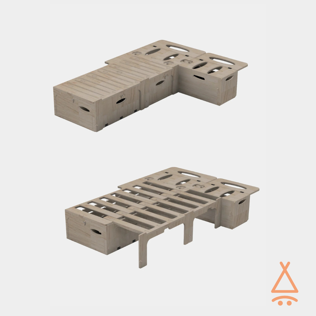 Lit peigne petits utilitaires "en L" sans matelas