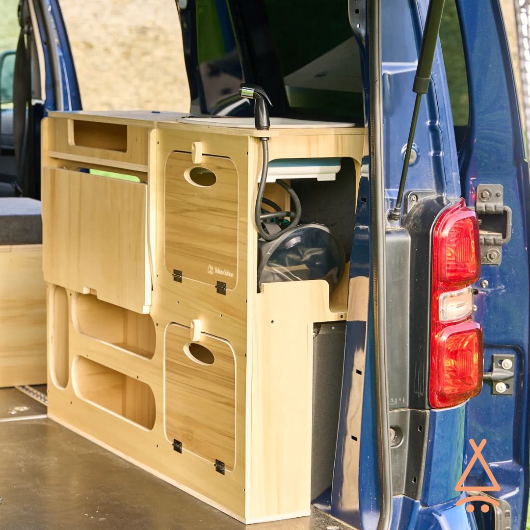 Ensemble kit aménagement van "en L" V2 focus meuble cuisine