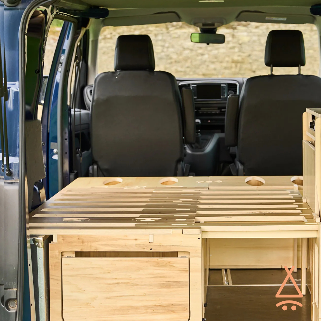 Ensemble kit aménagement van "en L" V1 focus sommier déplié