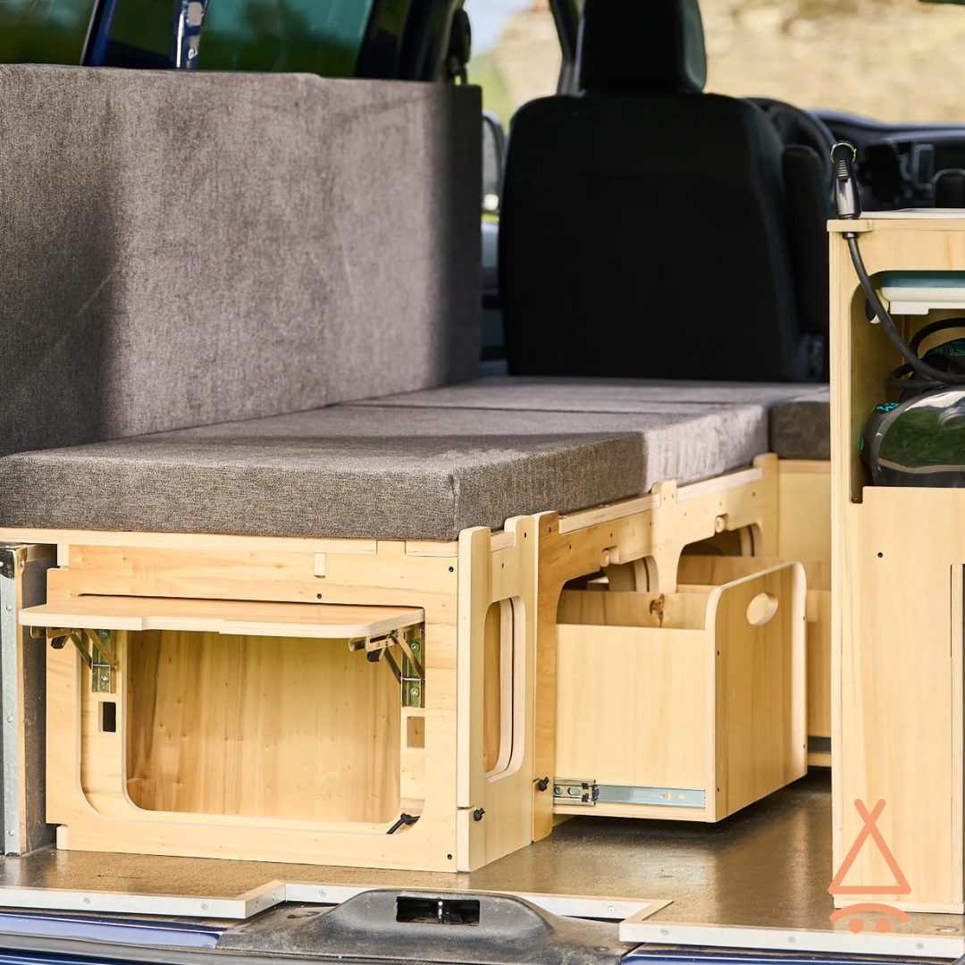 Ensemble kit aménagement van "en L" V2 en mode banquette