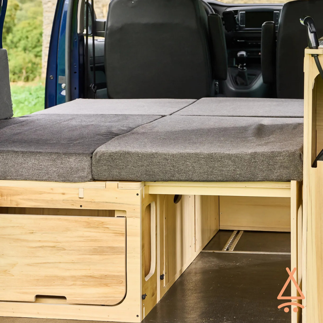 Ensemble kit aménagement van "en L" V2 en mode lit