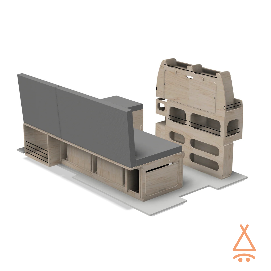 Ensemble kit aménagement van "en L" V1 en mode salon