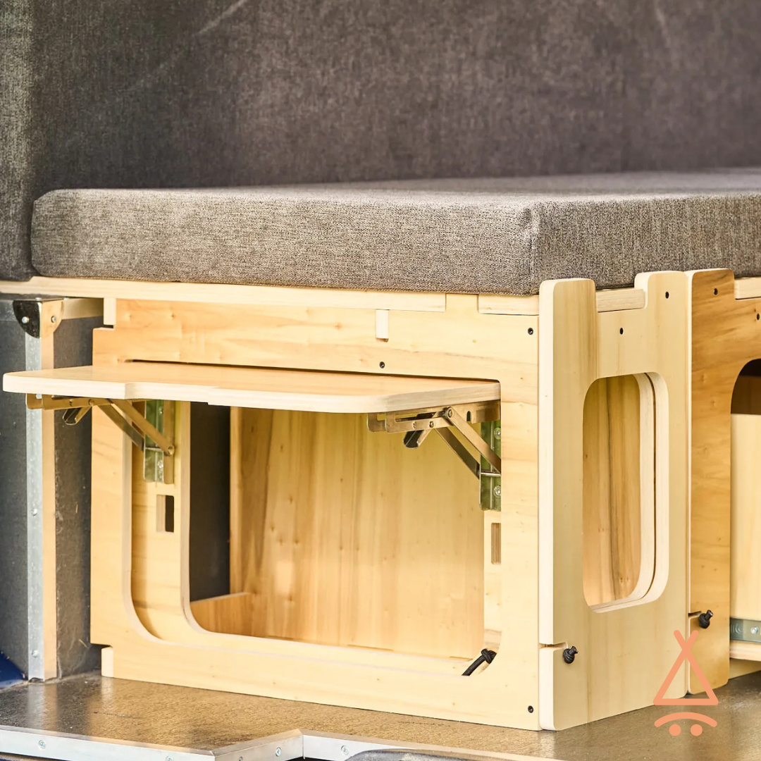 Ensemble kit aménagement van "en L" V2 focus tablette