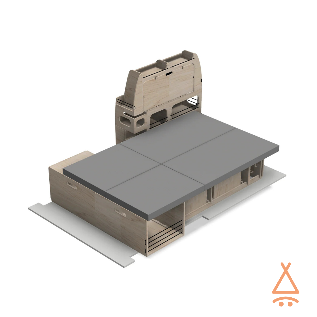 Ensemble kit aménagement van "en L" V1 en mode nuit